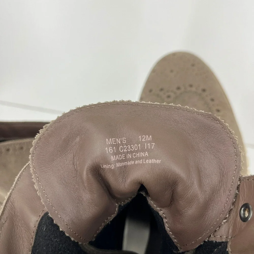 Cole Haan Zerogrand Mens 12M Taupe Suede Water Resistant Wingtip Boots C23301